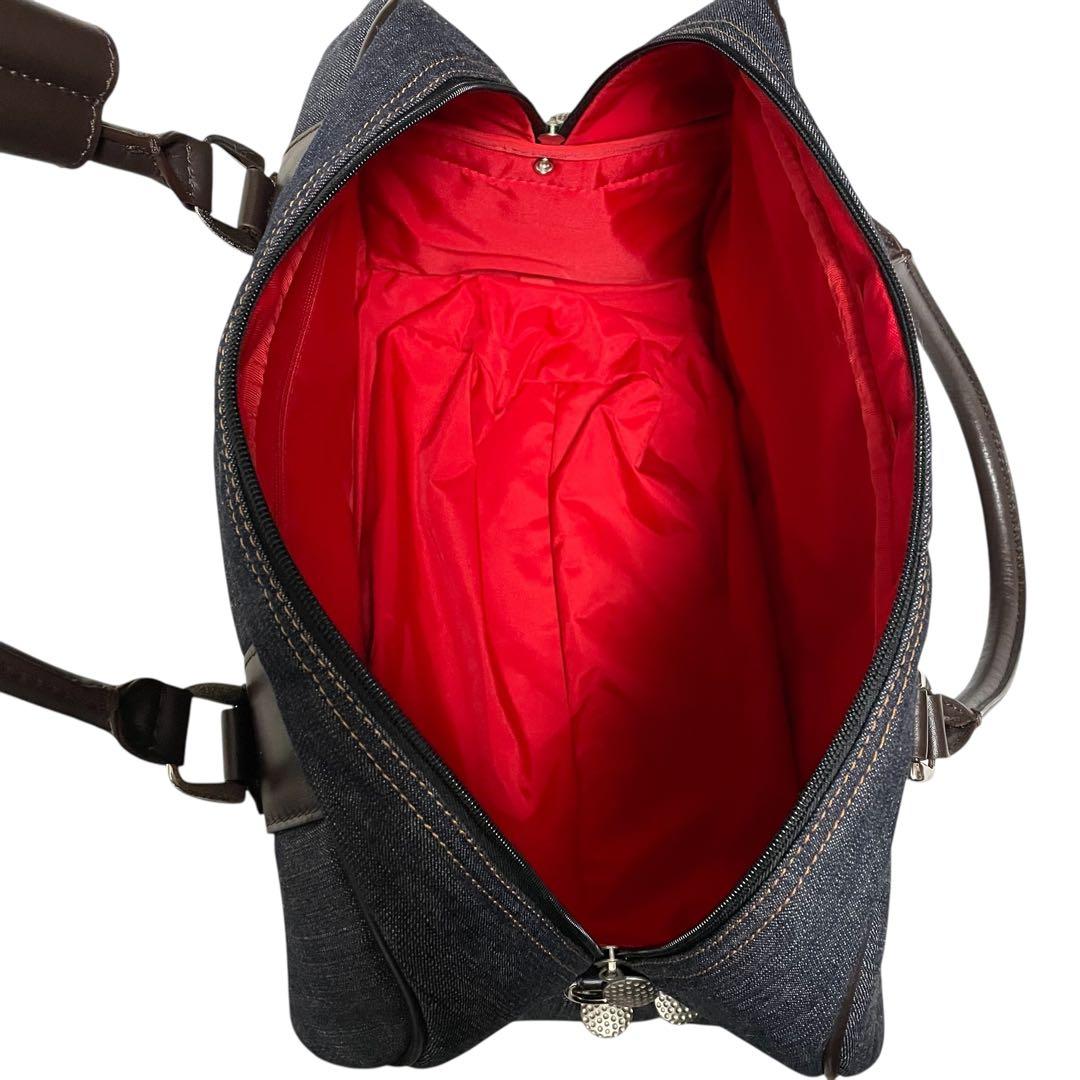 ✨美品 希少✨EVISU エヴィス ボストンバッグ デニム×レザー 斜め掛け