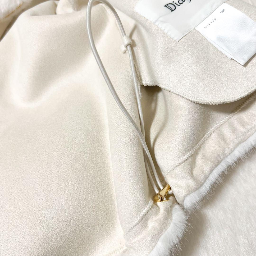 グレースコンチネンタル フェイクミンクフードジャケット　キナリ