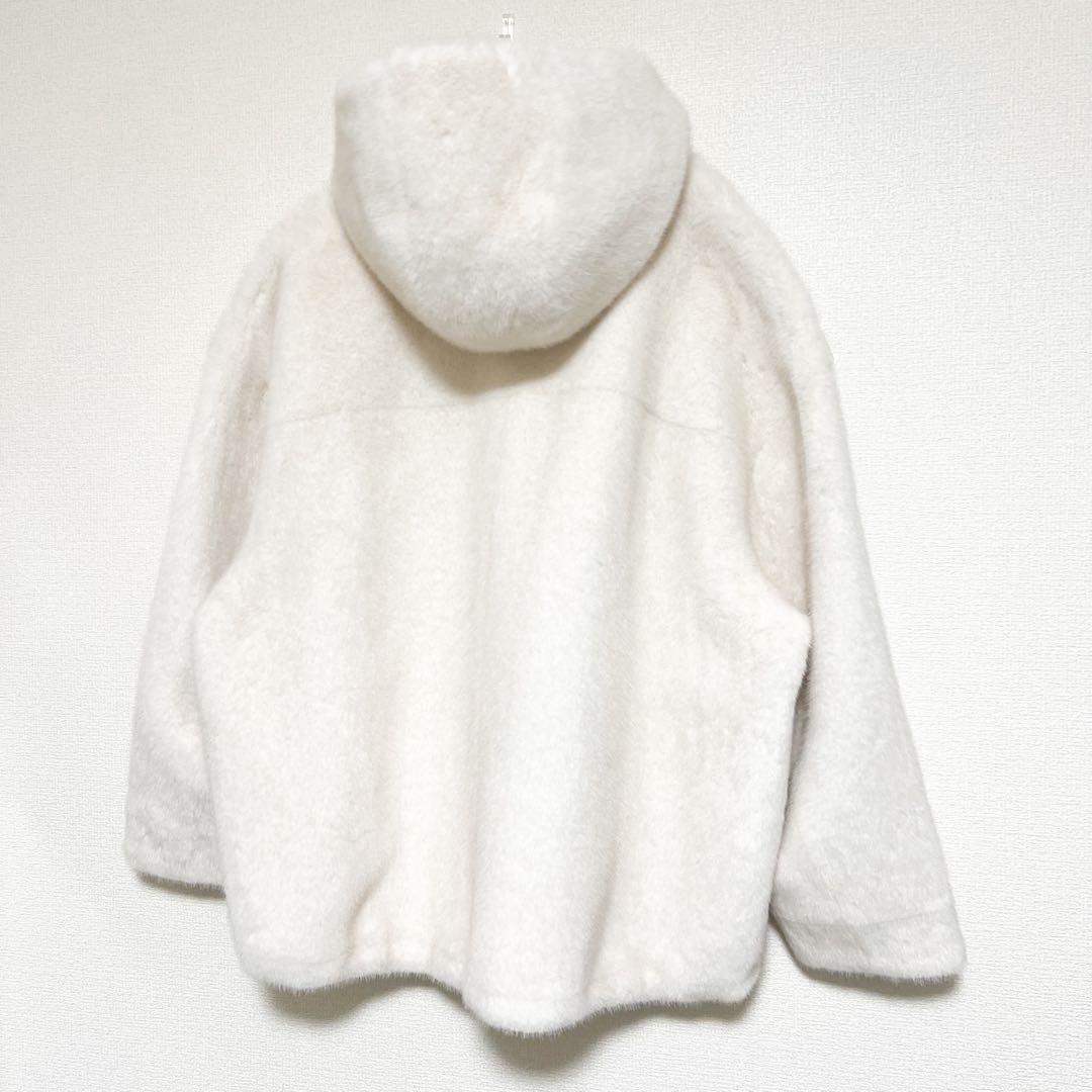 グレースコンチネンタル フェイクミンクフードジャケット　キナリ