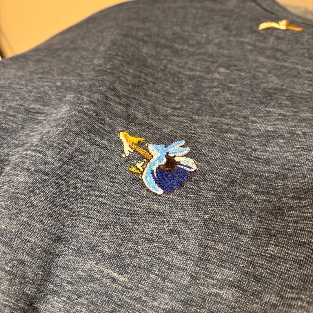 【未使用タグ付き】 45R 花柄 刺繍 裏起毛 チュニック(サイズ0)