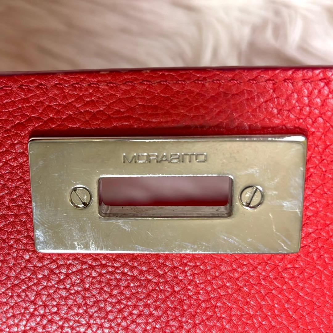 【美品】MORABITO モラビト　ミリー　ハンドバッグ　レッド