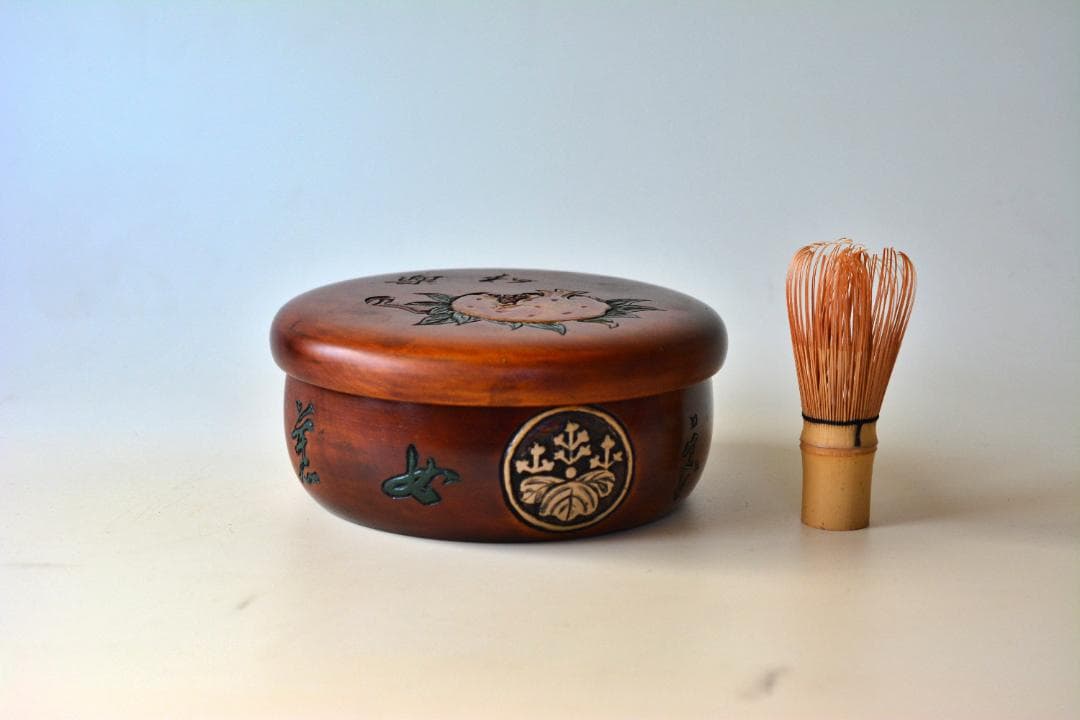 ユ*イ様 烏城彫り お菓子茶びつ 菓子器