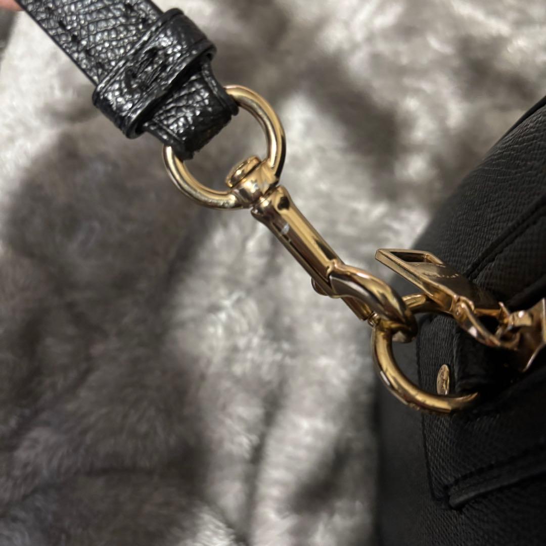 COACH ブラック レザー ハンドバッグ