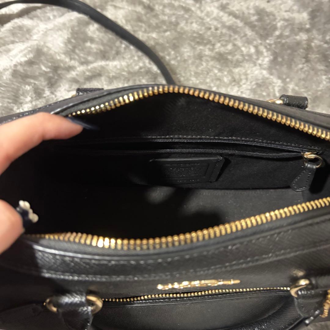 COACH ブラック レザー ハンドバッグ