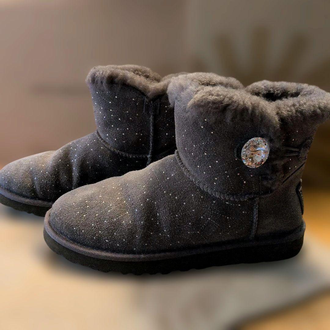 UGG アグ スワロフスキー グレー 星座　ムートンブーツ 24cm　 US7