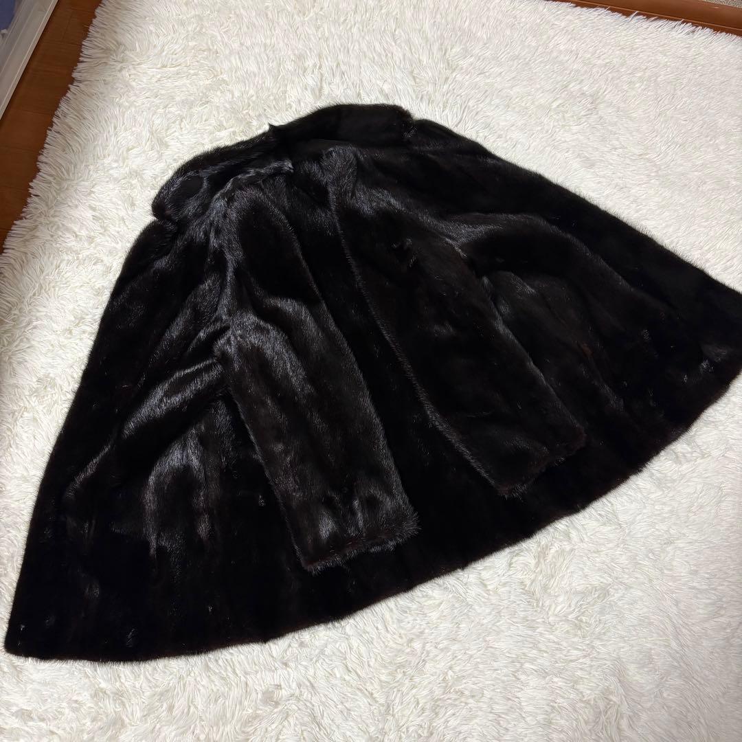 高級毛皮  FUR ブラックミンク 11号 ファーコート リアルファー