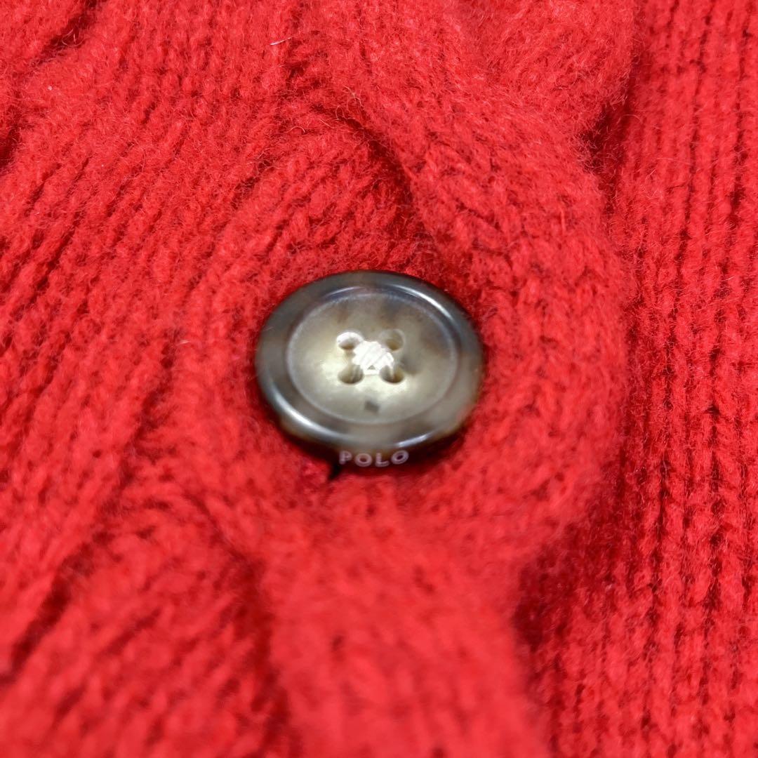 ポロラルフローレン　ケーブルニットカーディガン　ポニー刺繍　カシミヤ　XS