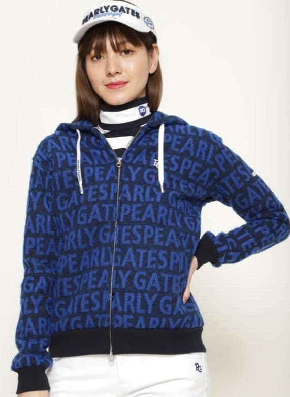 ★PEARLYGATES★ジグザグ裏毛ロゴフルジップ