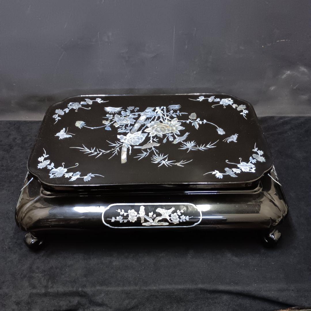 螺鈿 漆器の花台