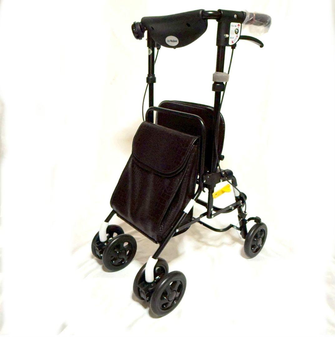 島製作所Air Walker シルバーカー 折りたたみ高さ調節式 収納バッグ付き