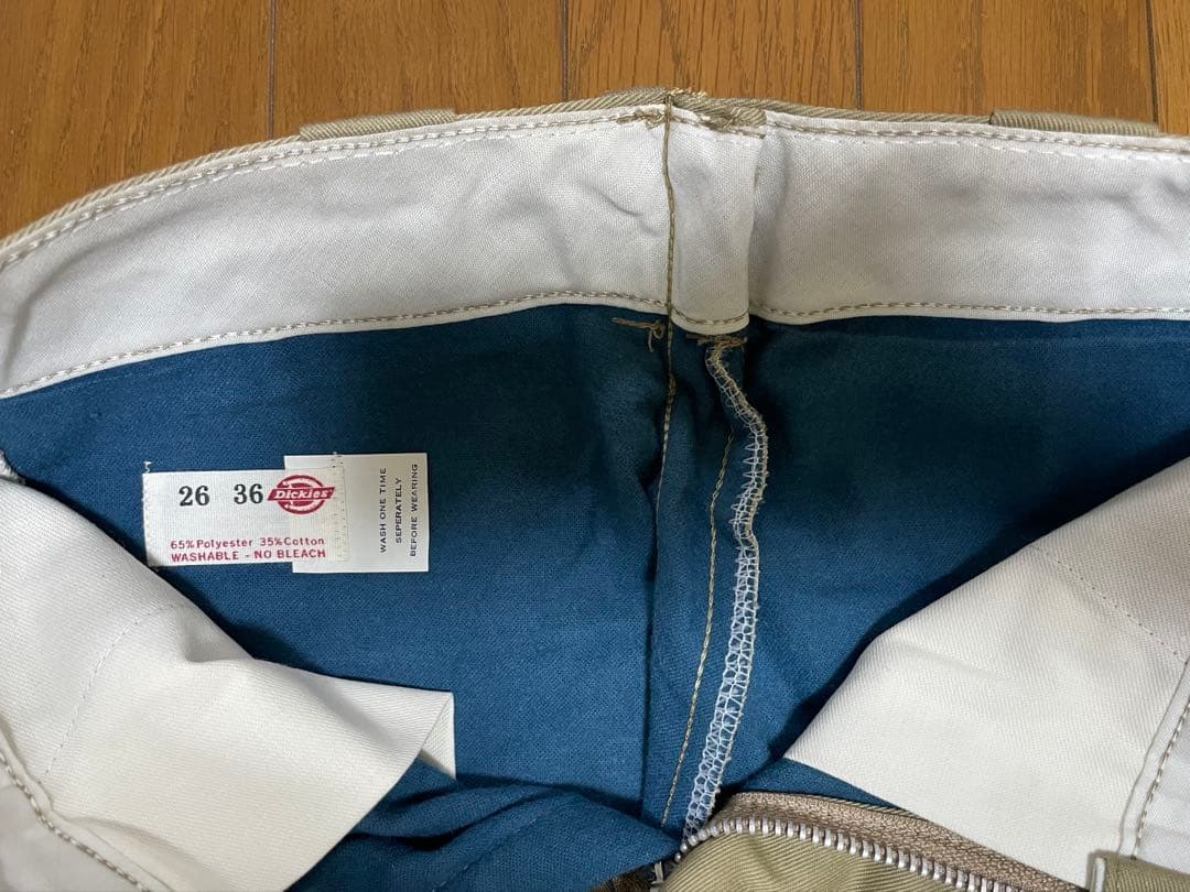 70s USA製 ディッキーズ ／チビタグ ／アルミZIP／ベージュ／w26