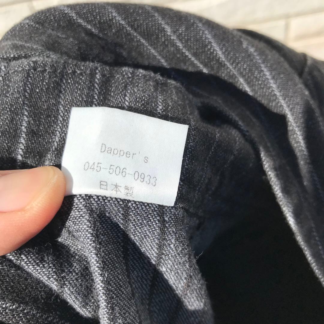 ダッパーズ　オーバーオール　44 　チャコール　ヘリンボーン
