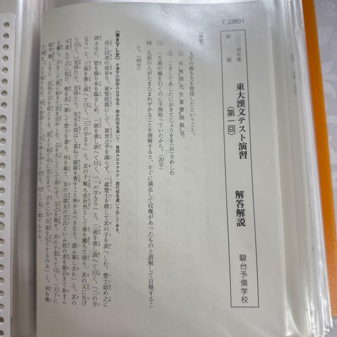 駿台 EX東大文系演習コース 最上位クラス 現代文 古文 漢文 フルセット
