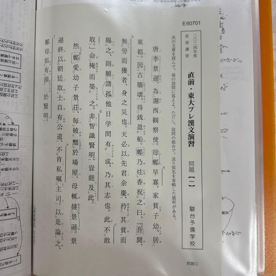 駿台 EX東大文系演習コース 最上位クラス 現代文 古文 漢文 フルセット