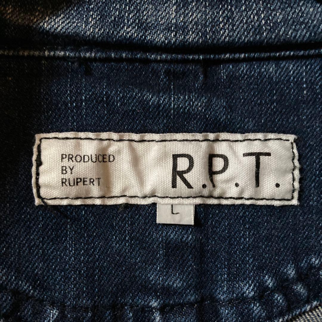 Rupert ルパート　ライダースデニムジャケット　L　ブルー　R.P.T