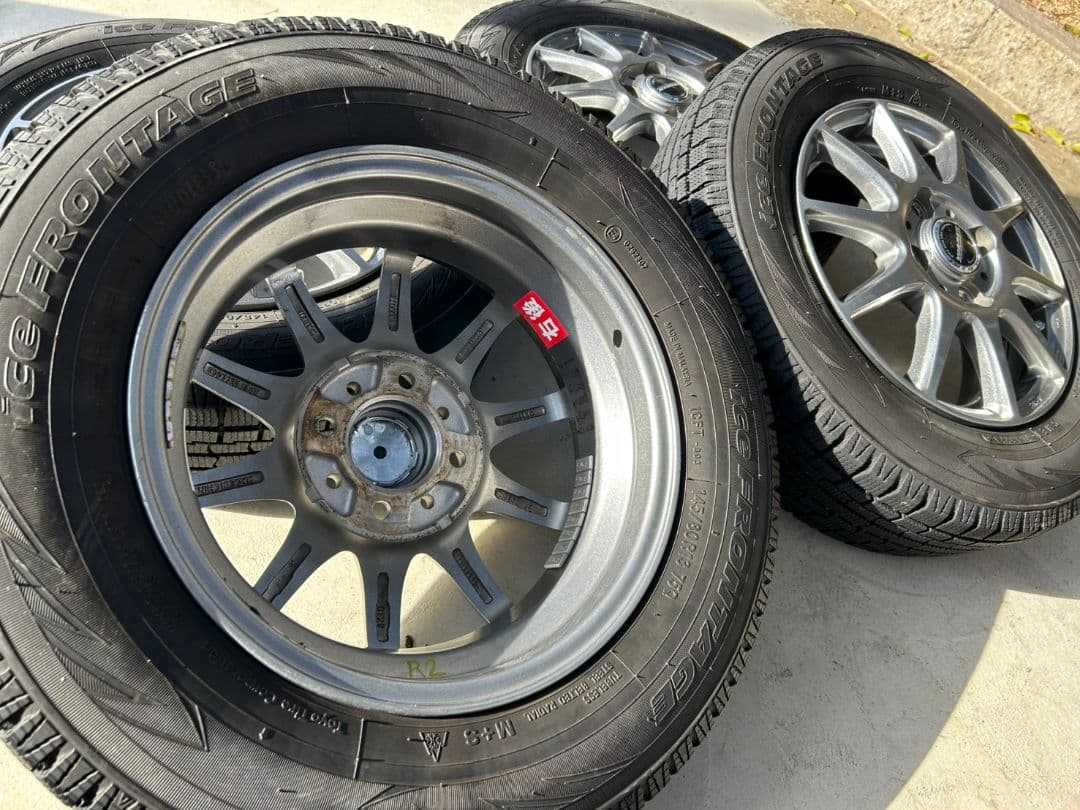 美品！ ホンダN-BOX スタッドレス4本アルミ付セット バリ溝