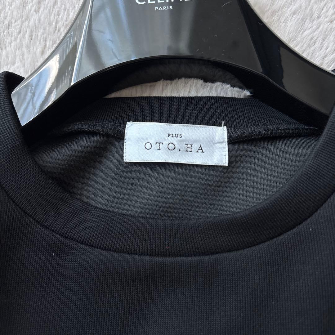 未使用 美品 OTOHA 異素材ドッキングワンピース ブラック スウェット