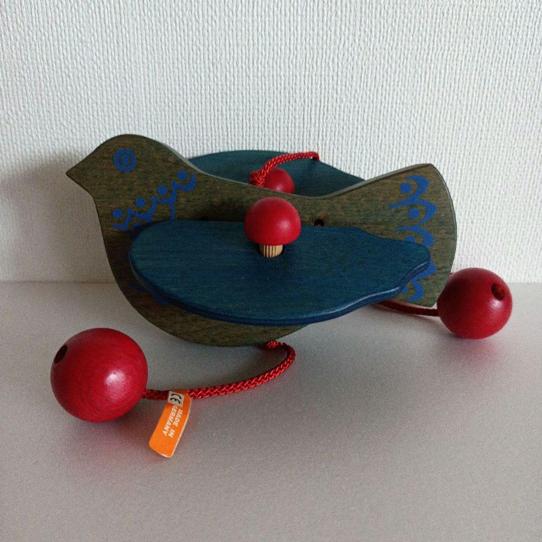 モビール 木製 鳥(赤ボール) ドイツ製 ブライトシュベルツ社 希少品