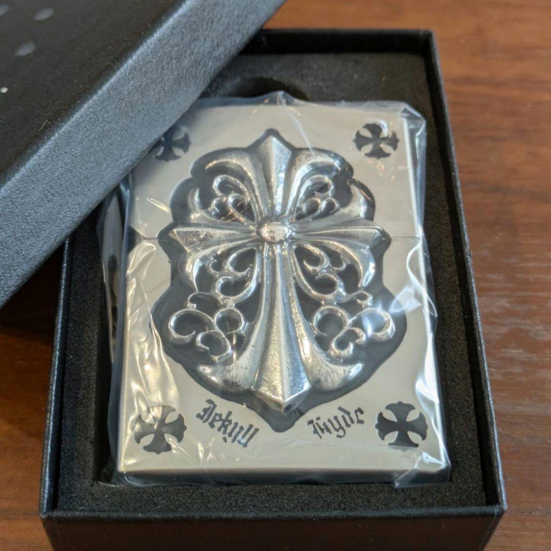 新品 両面クロス 立体メタルZippo 特注モデル 全面加工