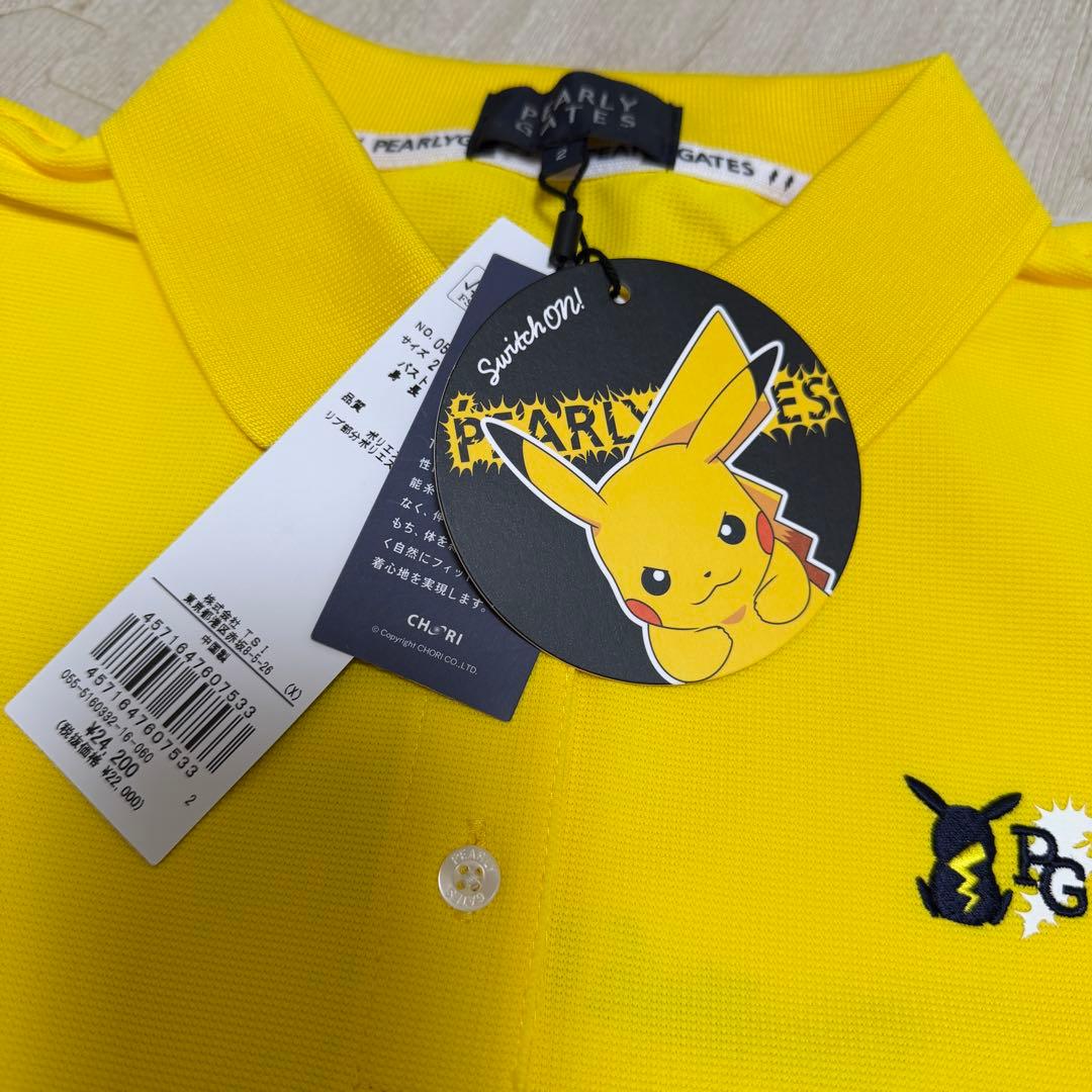 PEARLYGATES ピカチュウ ゴルフポロシャツ イエロー Lサイズ