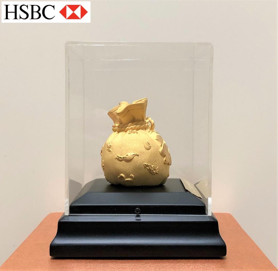 HSBC 香港上海銀行 記念品 福 巾着袋 置物 金運 開運