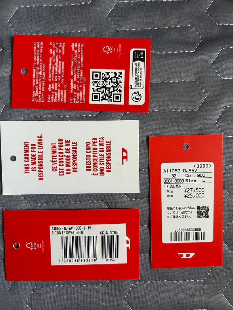 DIESELアイプリント ブラックメンズ スウェット プルオーバー プリント