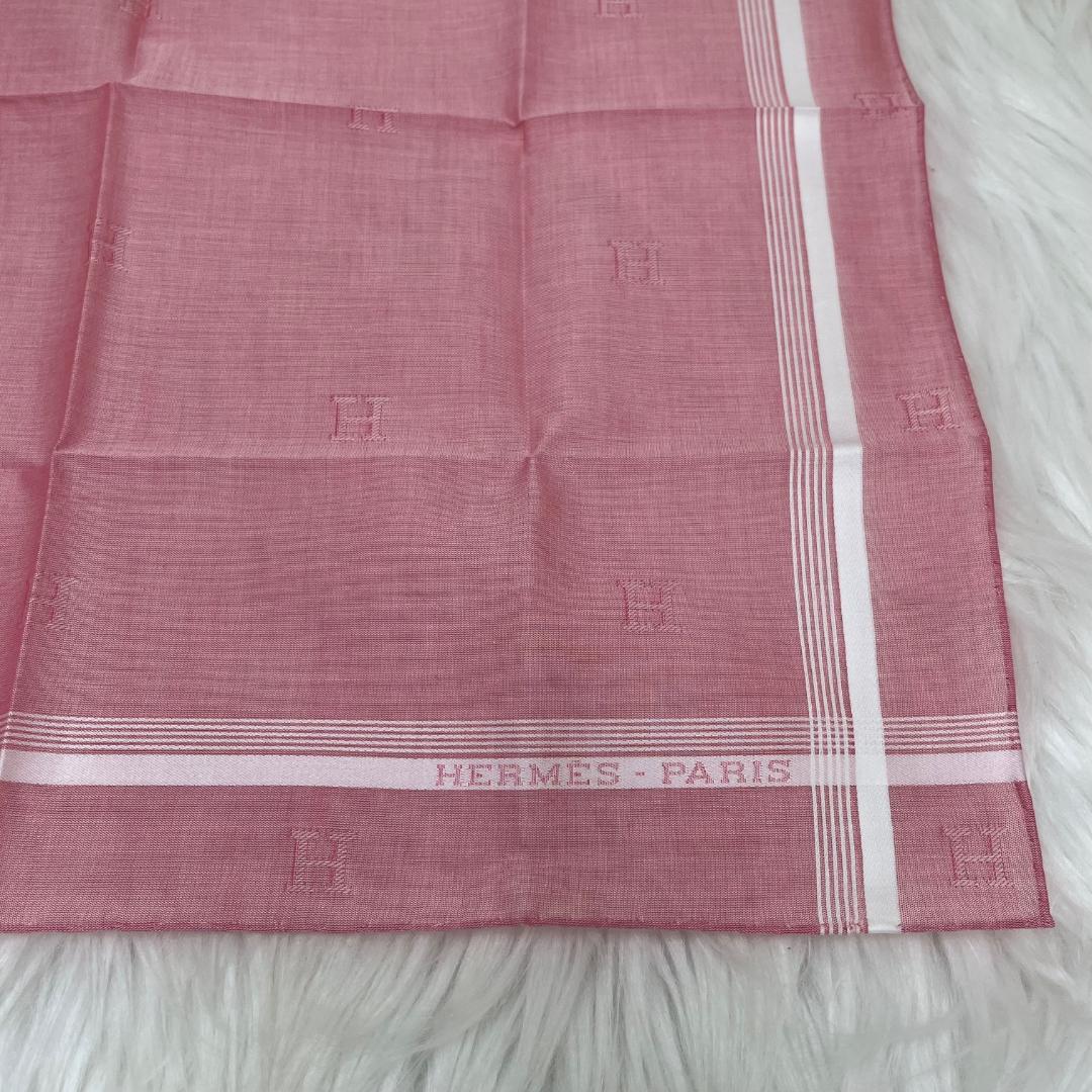 新品タグ箱付き✨エルメス ハンカチ ハンカチーフ　HERMES　ピンク
