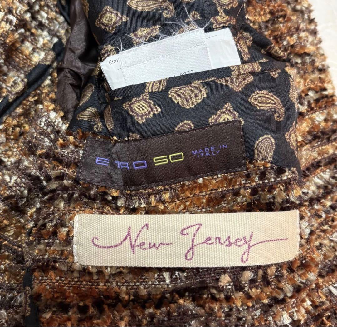 大きめサイズ ETRO エトロ カシミヤ混 テーラードジャケット 50 メンズ