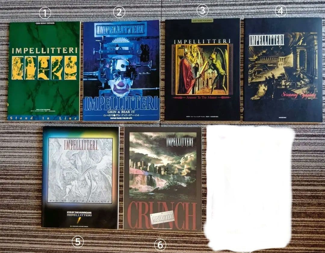 Impellitteri スコア インペリテリ 楽譜 ギタースコア 6冊セット