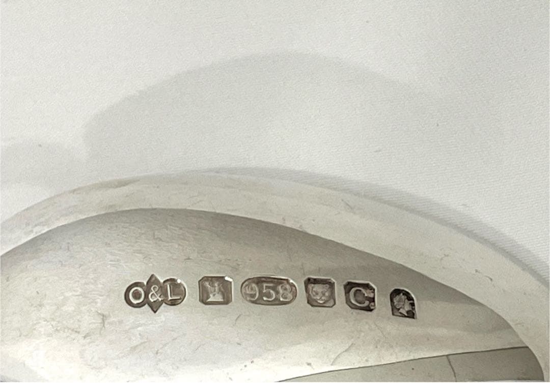 激レア！英国製 ブリタニアシルバー958 純銀スプーン 36.3g ホールマーク