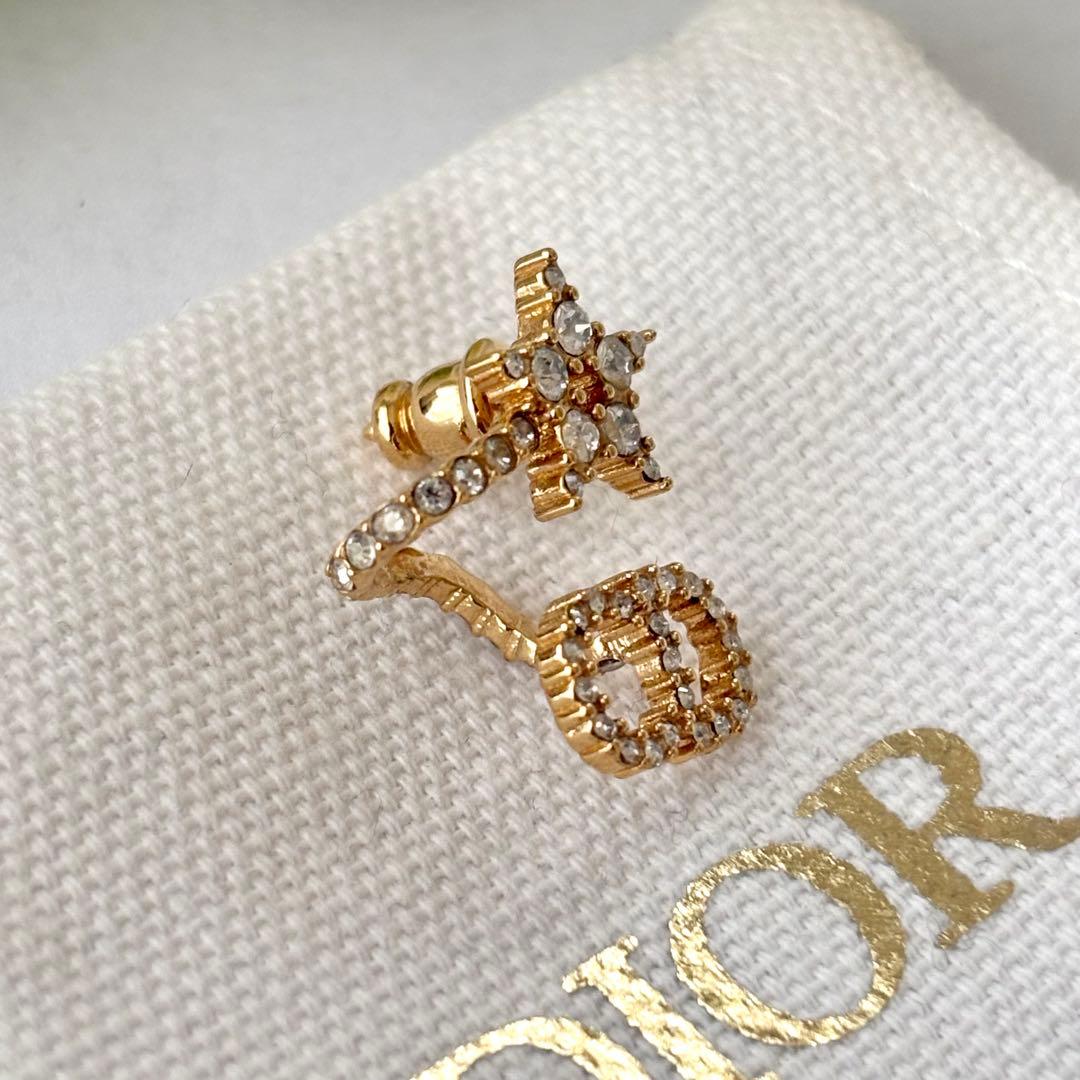 056【ディオール】CDロゴ　スター　カラーストーン　イヤリング　片方のみ