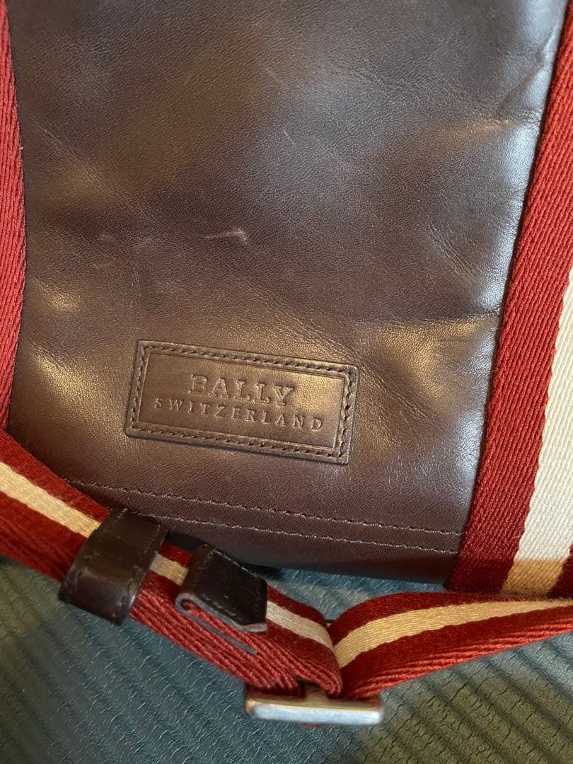 BALLY ダークブラウン レザートートバッグ