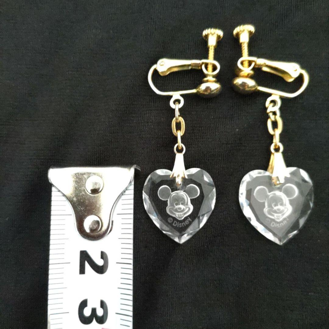 【希少・未使用品】ミッキー&ミニー ハート型クリスタル ネックレス・イヤリング