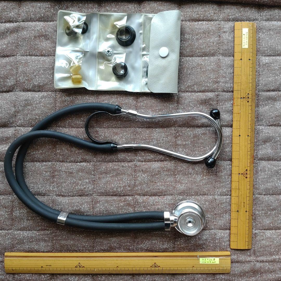 Kenz　ケンツメディコ　ラパポート聴診器　聴診器 黒 交換用イヤーチップ付