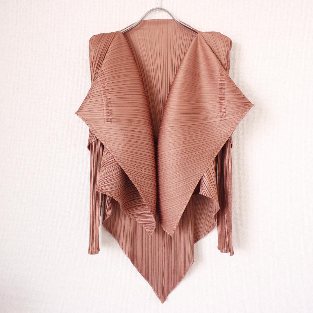 PLEATS PLEASE 変形カーディガン Lサイズ ピンク