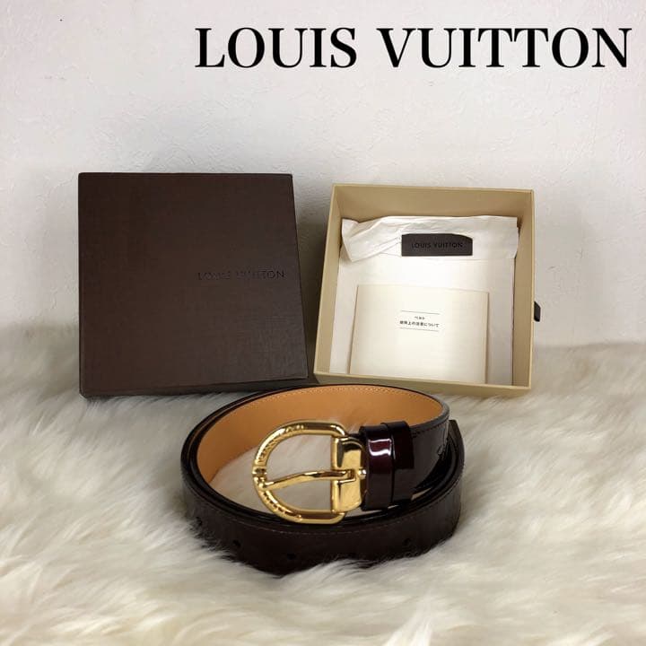 LOUIS VUITTON ベルト ヴェルニ アマラント パテント ユニセックス