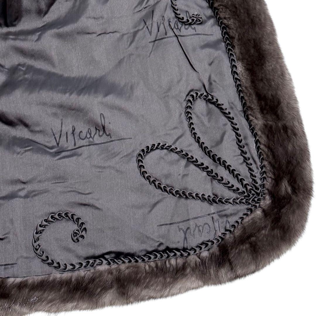 VISCARDI ブルーアイリスミンク ファーコート 毛皮 紋様柄 裾周り212