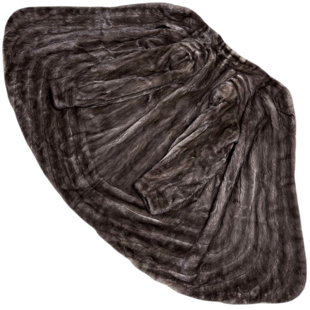 VISCARDI ブルーアイリスミンク ファーコート 毛皮 紋様柄 裾周り212