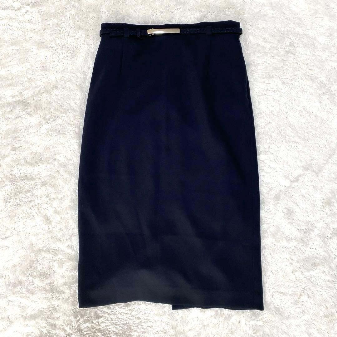 【極美品】BOSCH ノーカラー ジャケット スカート セットアップ スーツ 紺