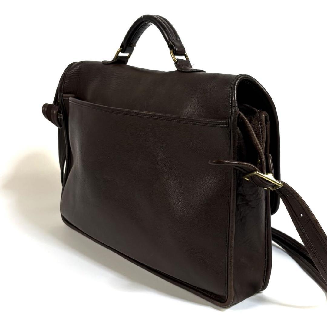 【美品】オールド コーチ レザーブリーフケース ターンロック ブラウン USA製