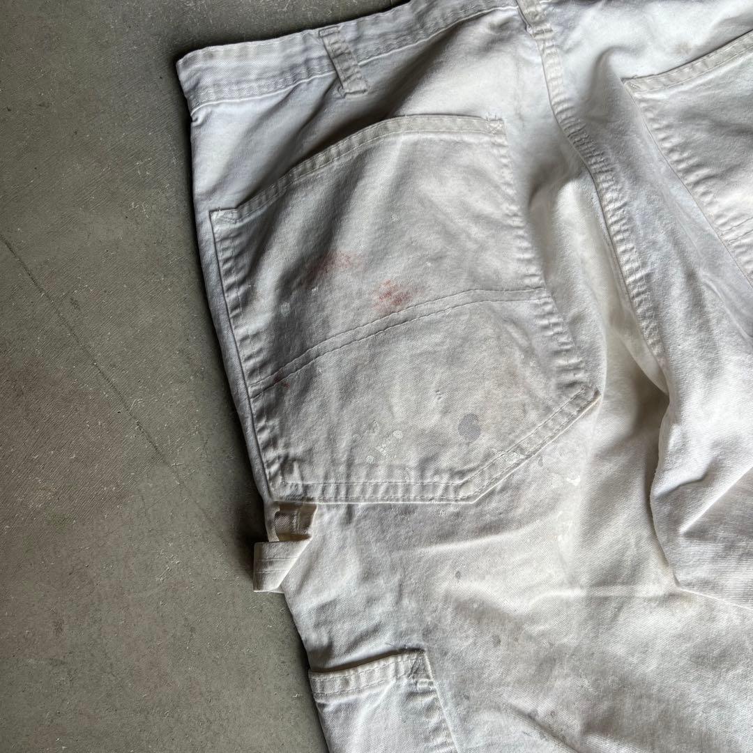 90s USA製 Stan Ray グランジ ペンキ ペインターパンツ/ホワイト