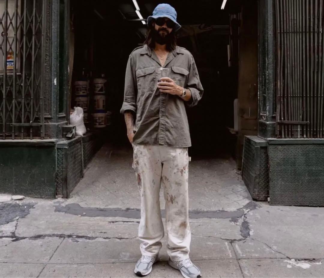 90s USA製 Stan Ray グランジ ペンキ ペインターパンツ/ホワイト