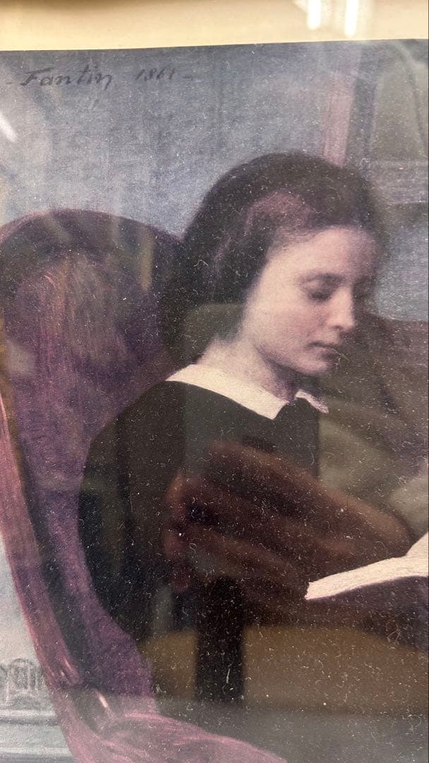 手描き 油絵 模写 複製画 アンリ・ファンタン＝ラトゥール 額付き