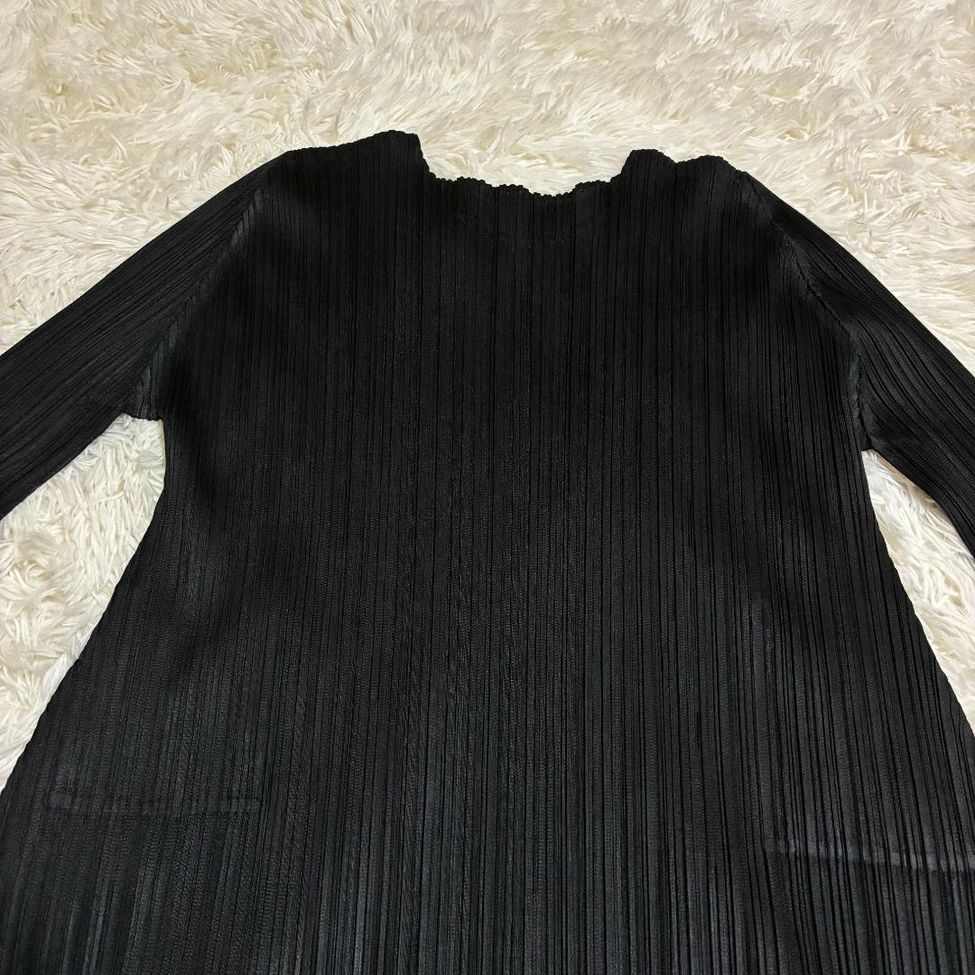 【美品】ISSEI MIYAKE　プリーツプリーズ　7分袖ワンピース　大きめ