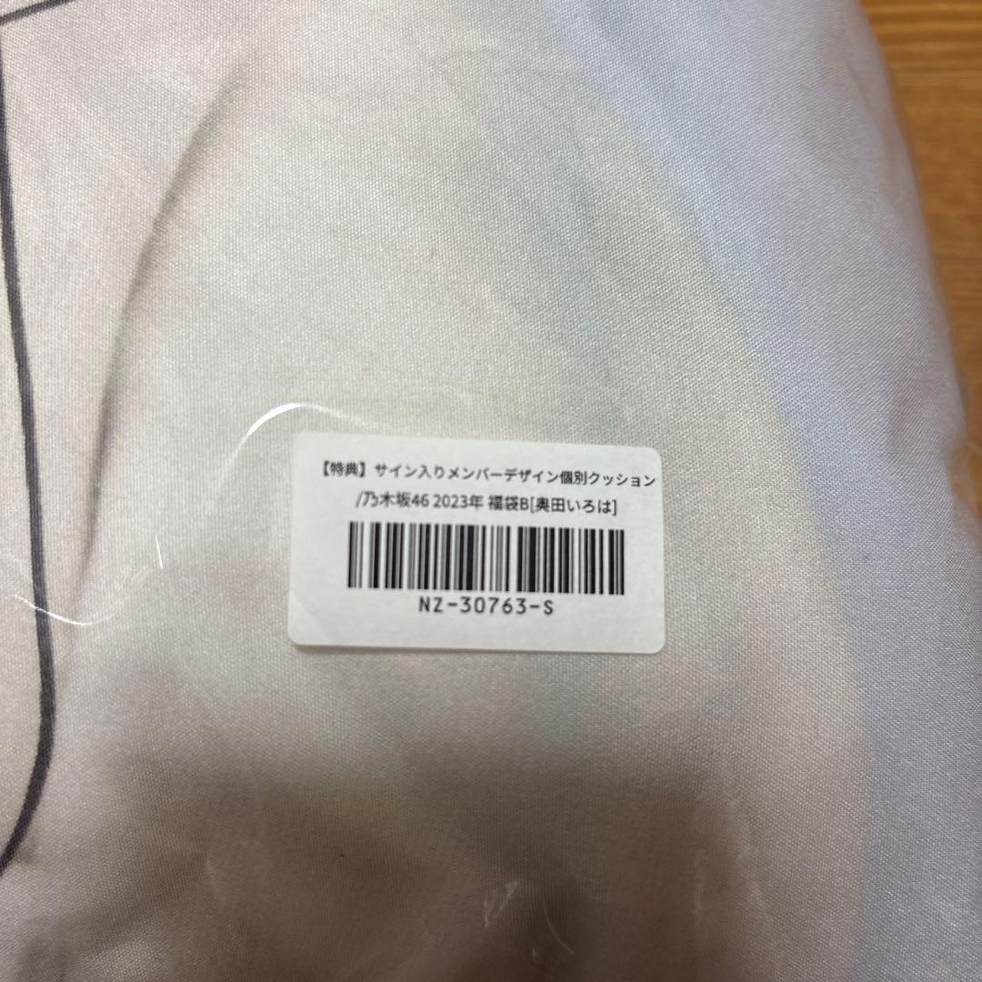 乃木坂46 直筆サイン入りメンバーデザイン個別クッション 奥田いろは