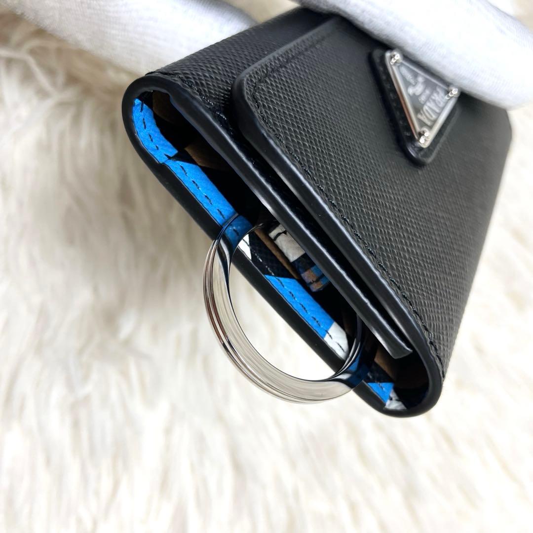 【未使用】プラダ サフィアーノ キーケース 三角プレートIC搭載