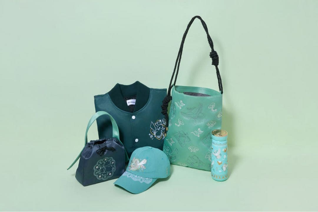 【韓国限定】ポケモン ピカチュウ 青磁色 トートバック 伝統エディション