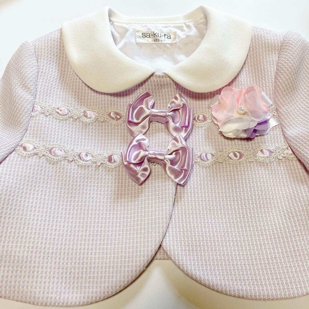 ラベンダー×花柄 セレモニー 入学 卒園 発表会 フォーマル