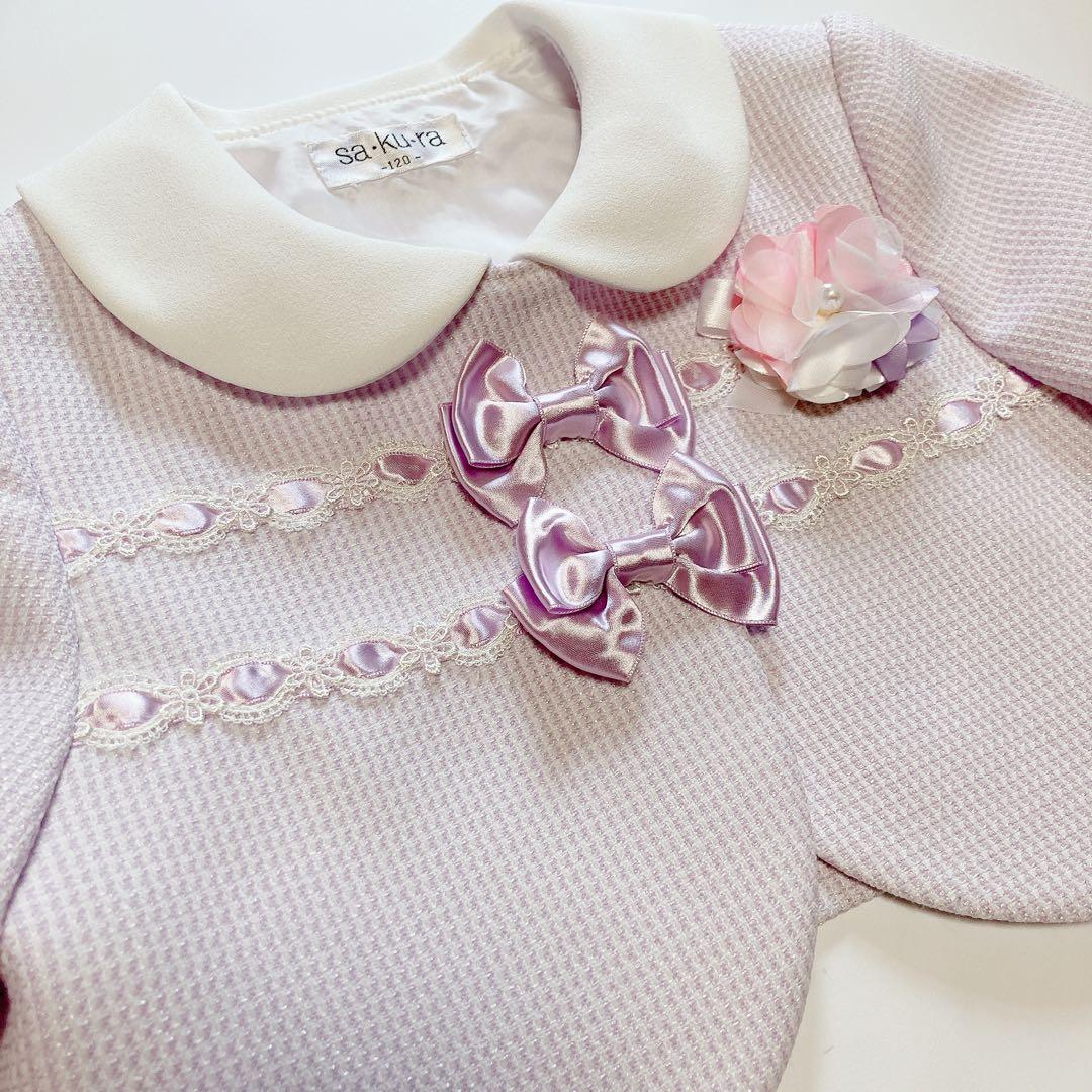 ラベンダー×花柄 セレモニー 入学 卒園 発表会 フォーマル