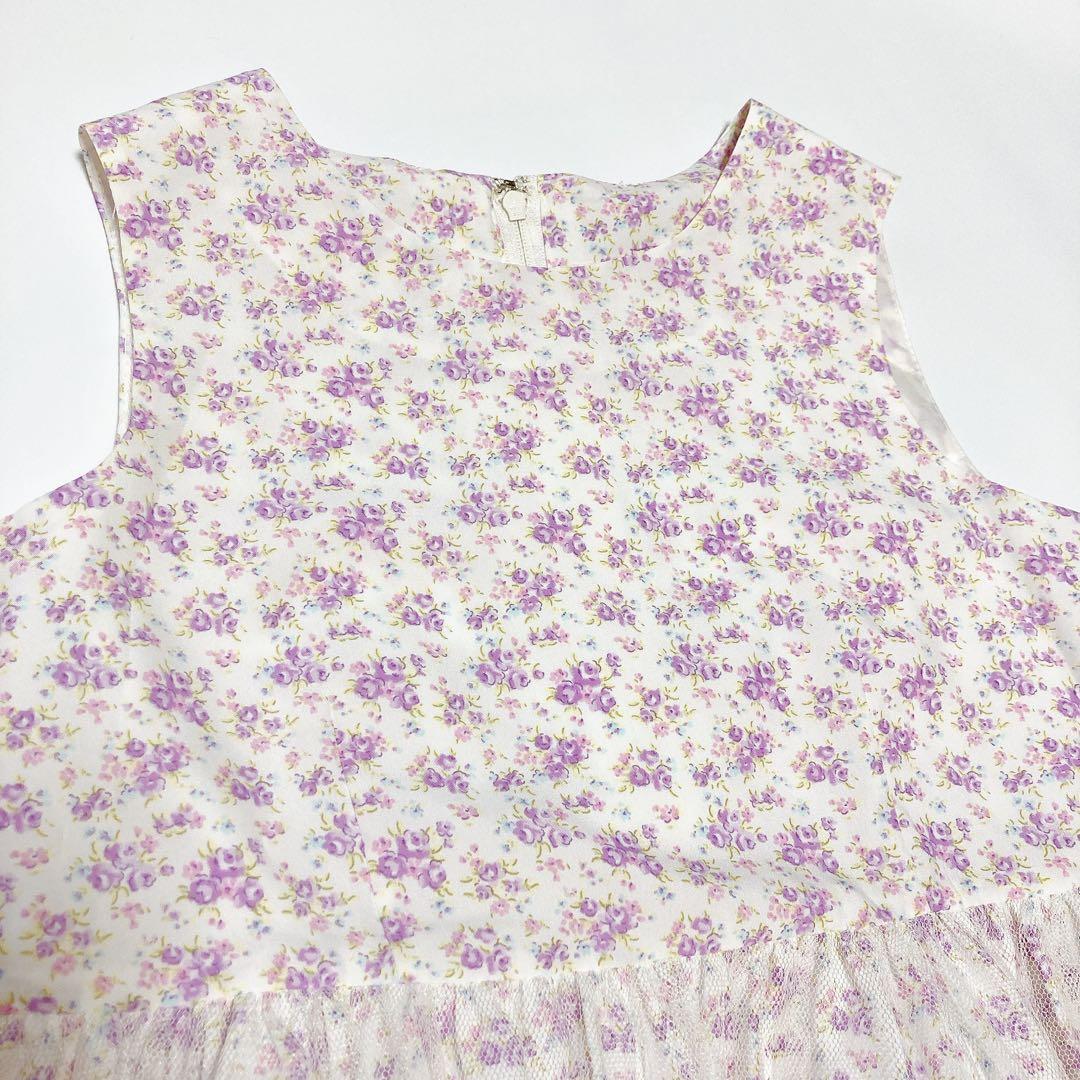 ラベンダー×花柄 セレモニー 入学 卒園 発表会 フォーマル